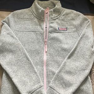 Vineyard vines lightweight zip up fleece jacket. Girls.